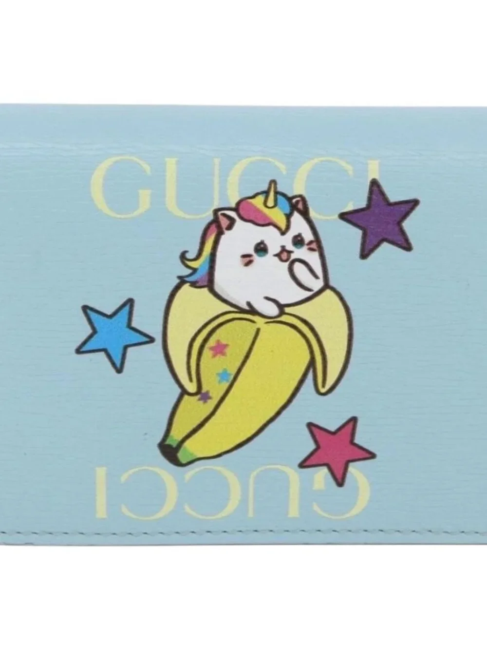 GUCCI Bananya Collaboration Compact Wallet Light Blue 701009 2067 Auth 171852M